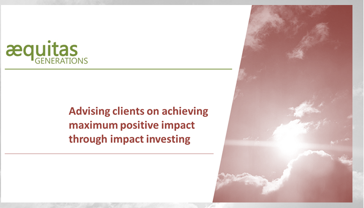 Advising clients on achieving maximum positive impact through impact investing